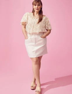 Skirts^Lane Bryant Denim Mini Skirt White