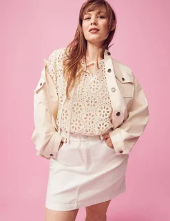 Skirts^Lane Bryant Denim Mini Skirt White