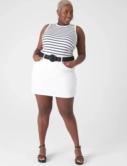 Skirts^Lane Bryant Denim Mini Skirt White