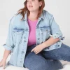 Jean Jackets^Lane Bryant Denim Trucker Jacket Medium Denim