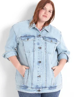 Jean Jackets^Lane Bryant Denim Trucker Jacket Medium Denim