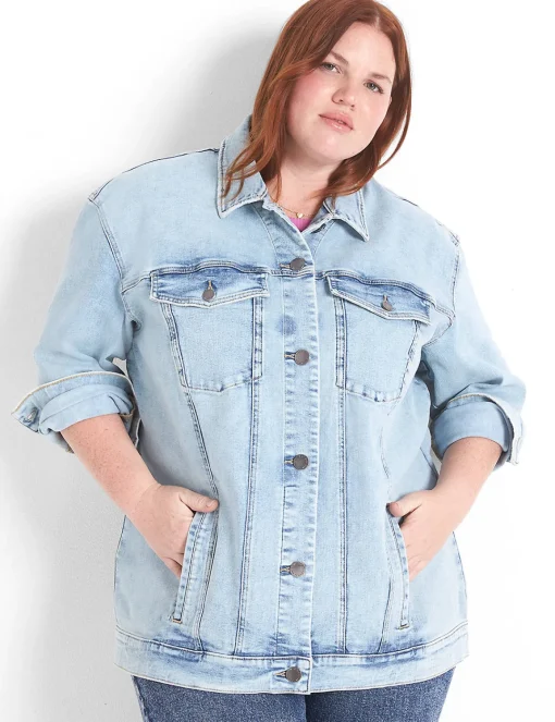 Jean Jackets^Lane Bryant Denim Trucker Jacket Medium Denim