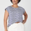 The Tee Shop^Lane Bryant Dolman Cap-Sleeve Crew-Neck Tee Multi Stripe