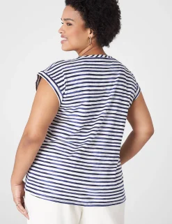 The Tee Shop^Lane Bryant Dolman Cap-Sleeve Crew-Neck Tee Multi Stripe