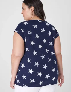 Shirts & Blouses^Lane Bryant Dolman Cap-Sleeve Crew-Neck Tee Star