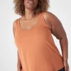 Knit Tops^Lane Bryant Double Scoop Tank Adobe