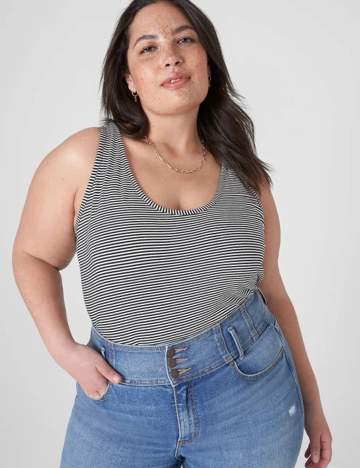 The Tee Shop^Lane Bryant Double Scoop Tank Stripe