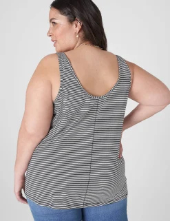 Knit Tops^Lane Bryant Double Scoop Tank Stripe