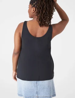 Knit Tops^Lane Bryant Double Scoop Tank Black