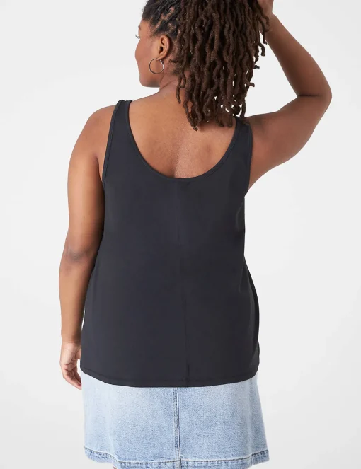 Knit Tops^Lane Bryant Double Scoop Tank Black