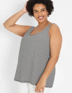 The Tee Shop^Lane Bryant Double Scoop Tank Stripe