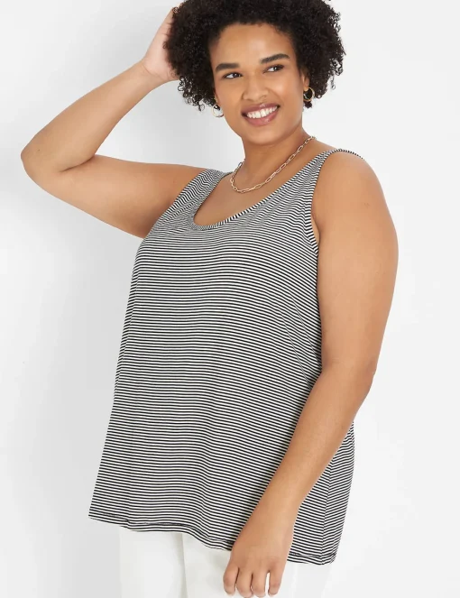The Tee Shop^Lane Bryant Double Scoop Tank Stripe