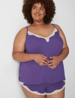 Sleep Separates^Lane Bryant Drapey Rib Sleep Cami Gentian Violet