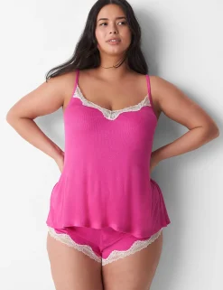 Sleep Separates^Lane Bryant Drapey Rib Sleep Cami Rose Violet