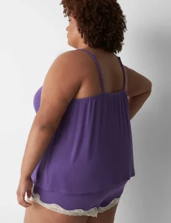 Sleep Separates^Lane Bryant Drapey Rib Sleep Cami Gentian Violet