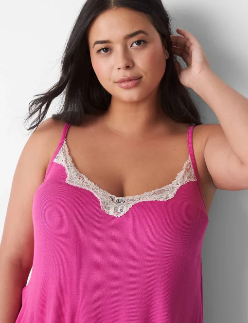 Sleep Separates^Lane Bryant Drapey Rib Sleep Cami Rose Violet