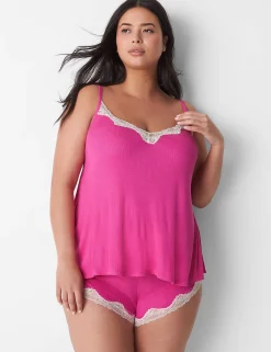 Sleep Separates^Lane Bryant Drapey Rib Sleep Cheeky Shortie Rose Violet