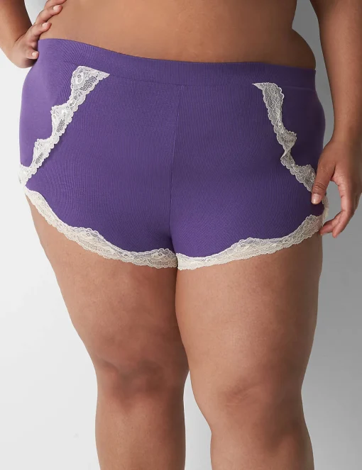 Sleep Separates^Lane Bryant Drapey Rib Sleep Cheeky Shortie Gentian Violet