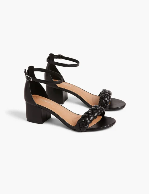 Heels^Lane Bryant Dream Cloud Braided-Detail Block Heel Black
