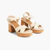 Sandals & Espadrilles^Lane Bryant Dream Cloud Cross-Front Platform Block Heel White