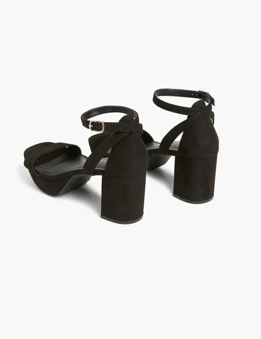Heels^Lane Bryant Dream Cloud Platform Ankle-Strap Block Heel Black