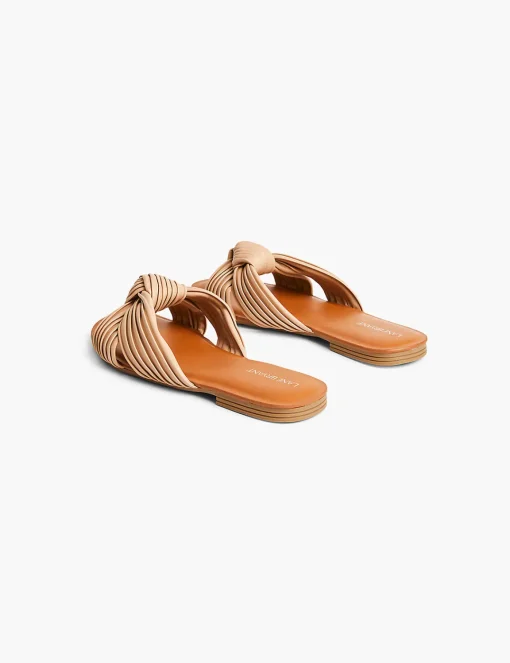 Sandals & Espadrilles^Lane Bryant Dream Cloud Pleated Knot Sandal Tan