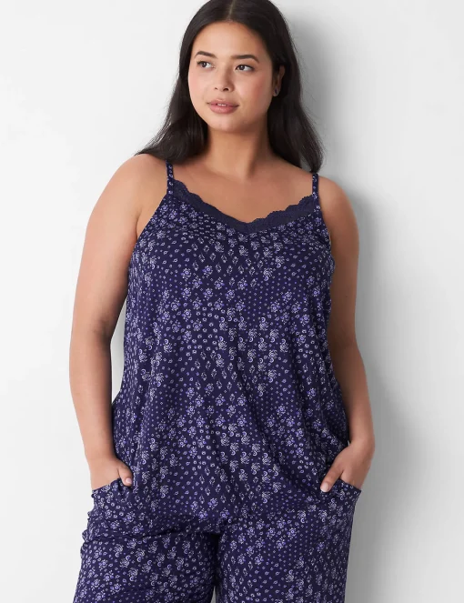 Sleep Separates^Lane Bryant Dreamycool Lace Sleep Cami Navy Floral