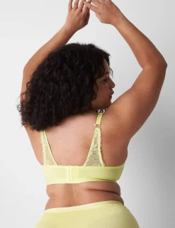 Sexy Bras^Lane Bryant Embroidered Unlined Straight Balconette Bra Sunny Lime