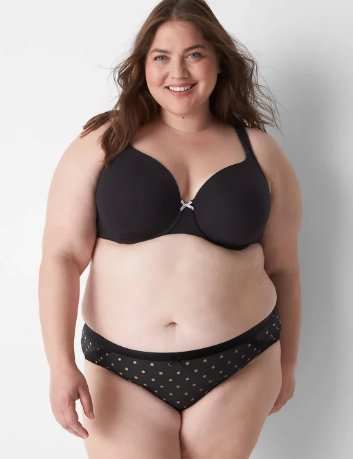Hipster Panties^Lane Bryant Extra Soft Hipster Panty Olive Dot