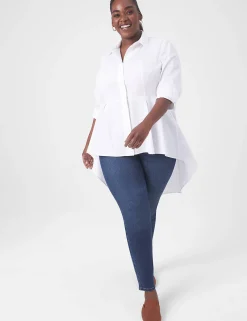 Shirts & Blouses^Lane Bryant Extreme Peplum Tunic White