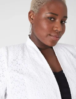 Blazers^Lane Bryant Eyelet Blazer White
