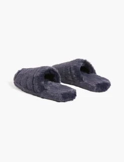 Sleep Separates^Lane Bryant Faux-Fur Slippers Night Sky