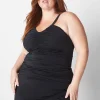 Swim Bottoms^Lane Bryant Faux-Wrap Swim Skirt Black