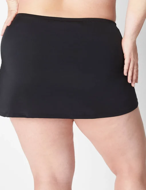 Swim Bottoms^Lane Bryant Faux-Wrap Swim Skirt Black