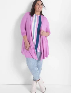 Knit Tops^Lane Bryant Fit & Flare Open-Front Overpiece First Bloom
