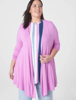 Knit Tops^Lane Bryant Fit & Flare Open-Front Overpiece First Bloom