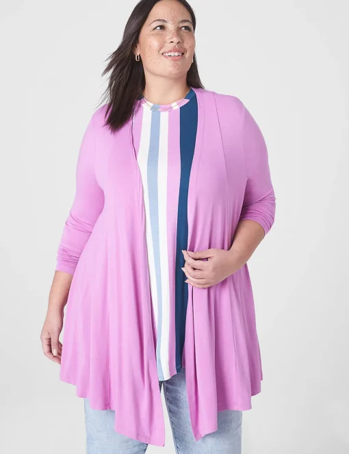 Knit Tops^Lane Bryant Fit & Flare Open-Front Overpiece First Bloom