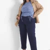Knit Tops^Lane Bryant Fitted Crop Rib Spacedye Tee Denim Blue