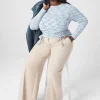 Knit Tops^Lane Bryant Fitted Crop Rib Spacedye Tee Light Blue