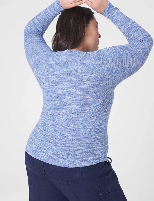 Knit Tops^Lane Bryant Fitted Crop Rib Spacedye Tee Denim Blue
