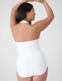 The Tee Shop^Lane Bryant Fitted Double-Layer Halter Bodysuit White