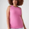 The Tee Shop^Lane Bryant Fitted High-Neck Rib Tank Fiji Flower