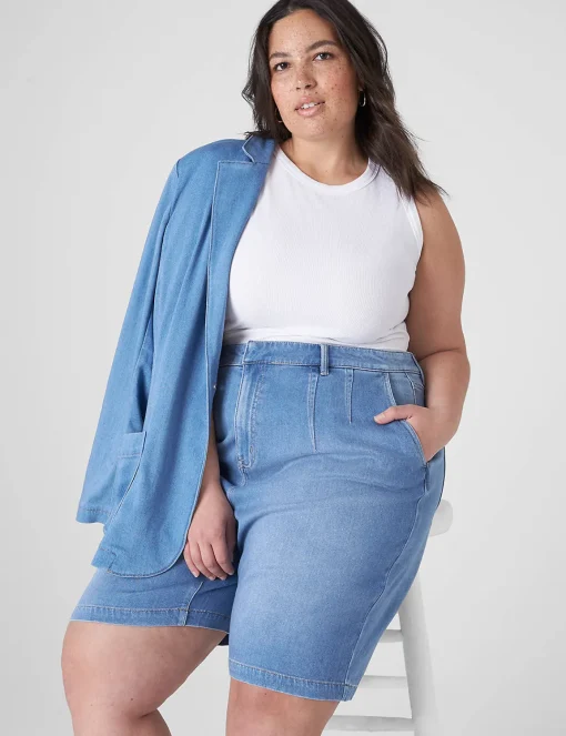 The Tee Shop^Lane Bryant Fitted High-Neck Rib Tank White