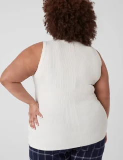 The Tee Shop^Lane Bryant Fitted High-Neck Ribbed Tank Birch