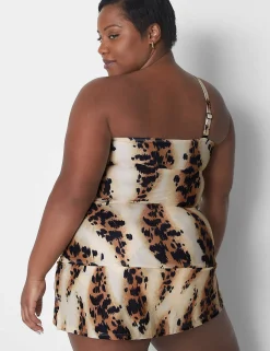 Swim Tops^Lane Bryant Fitted No-Wire One-Shoulder Swim Tankini Sand Dollar Animal
