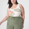 Knit Tops^Lane Bryant Fitted Scoop-Neck Rib Tank Bali Tropic