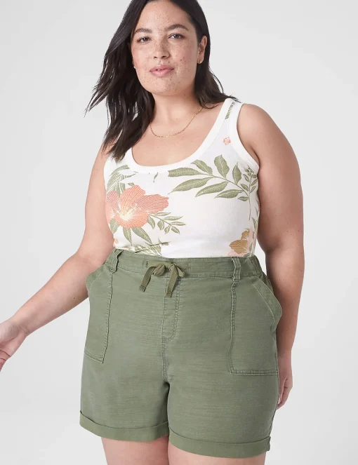 Knit Tops^Lane Bryant Fitted Scoop-Neck Rib Tank Bali Tropic