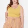 Knit Tops^Lane Bryant Fitted Scoop-Neck Rib Tank Sauterne