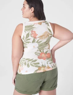 Knit Tops^Lane Bryant Fitted Scoop-Neck Rib Tank Bali Tropic