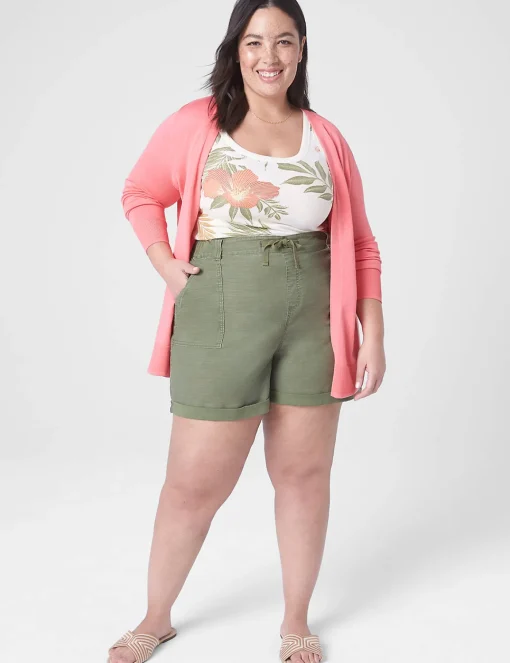 Knit Tops^Lane Bryant Fitted Scoop-Neck Rib Tank Bali Tropic